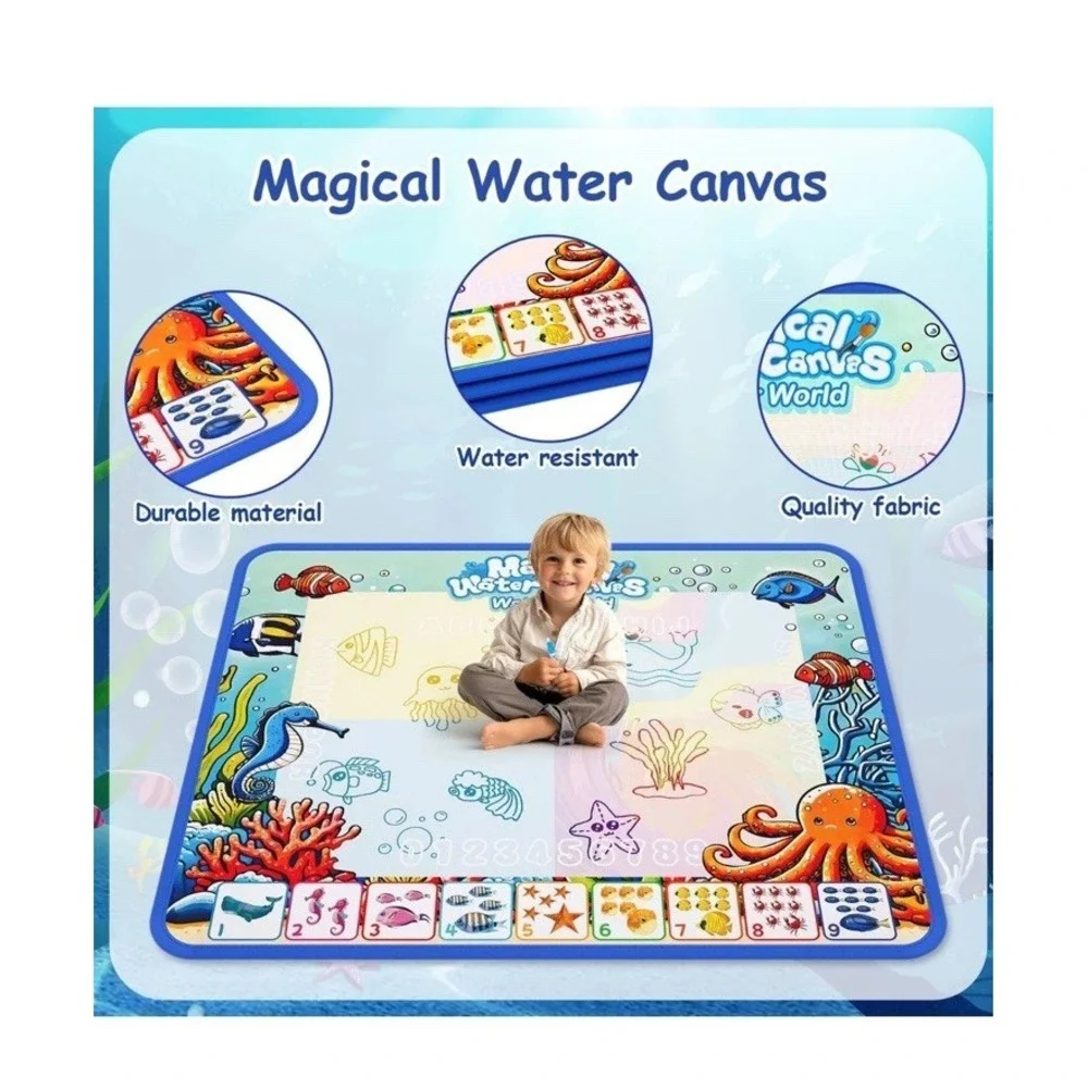 Water Doodle Mat,Kids Painting Mat, Toddlers Drawing Writing Toys,Reusable Co...